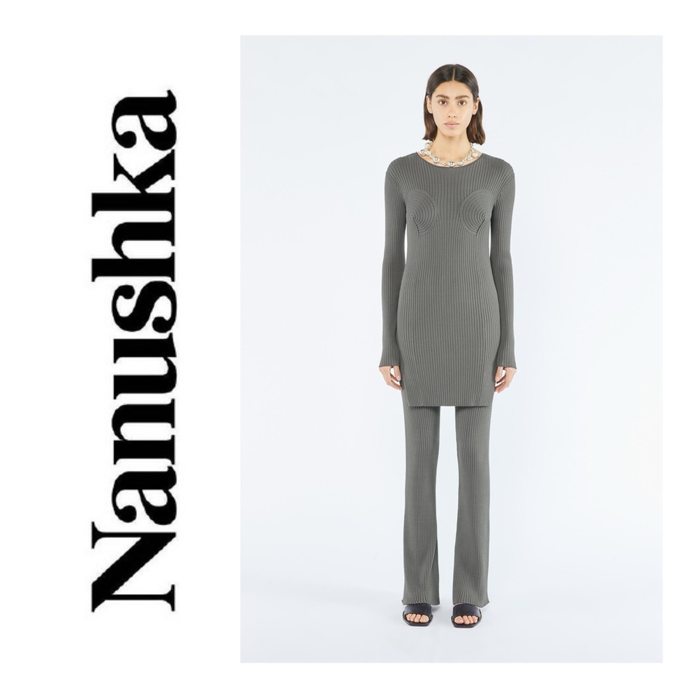 NANUSHKA LUZZA - Ribbed top - Asphalt Size Small